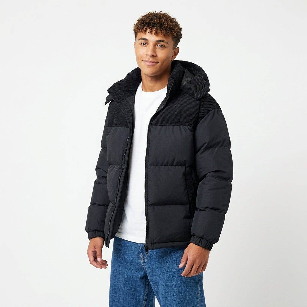 Men's hooded padded jacket