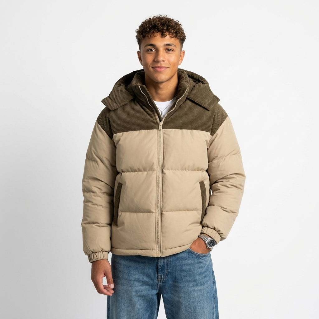 Men's hooded padded jacket