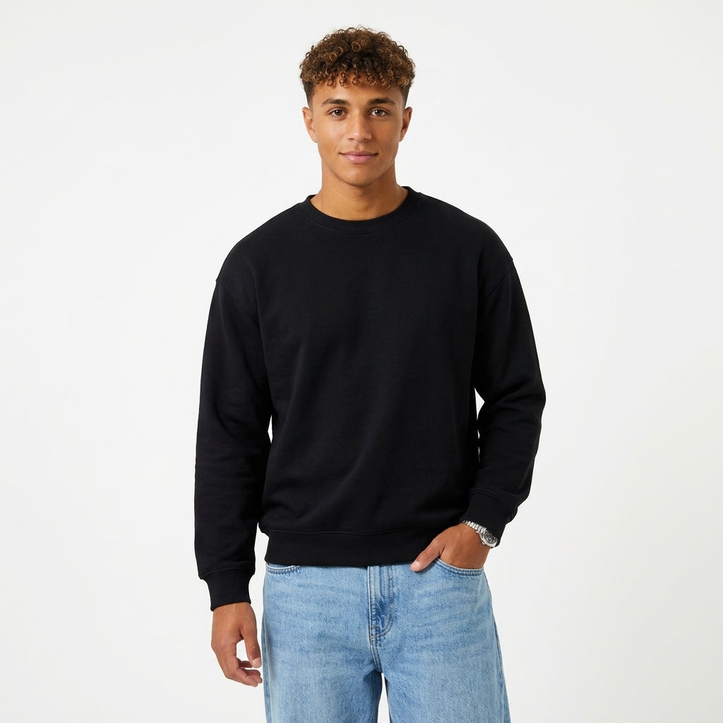 Sudadera básica de cuello redondo