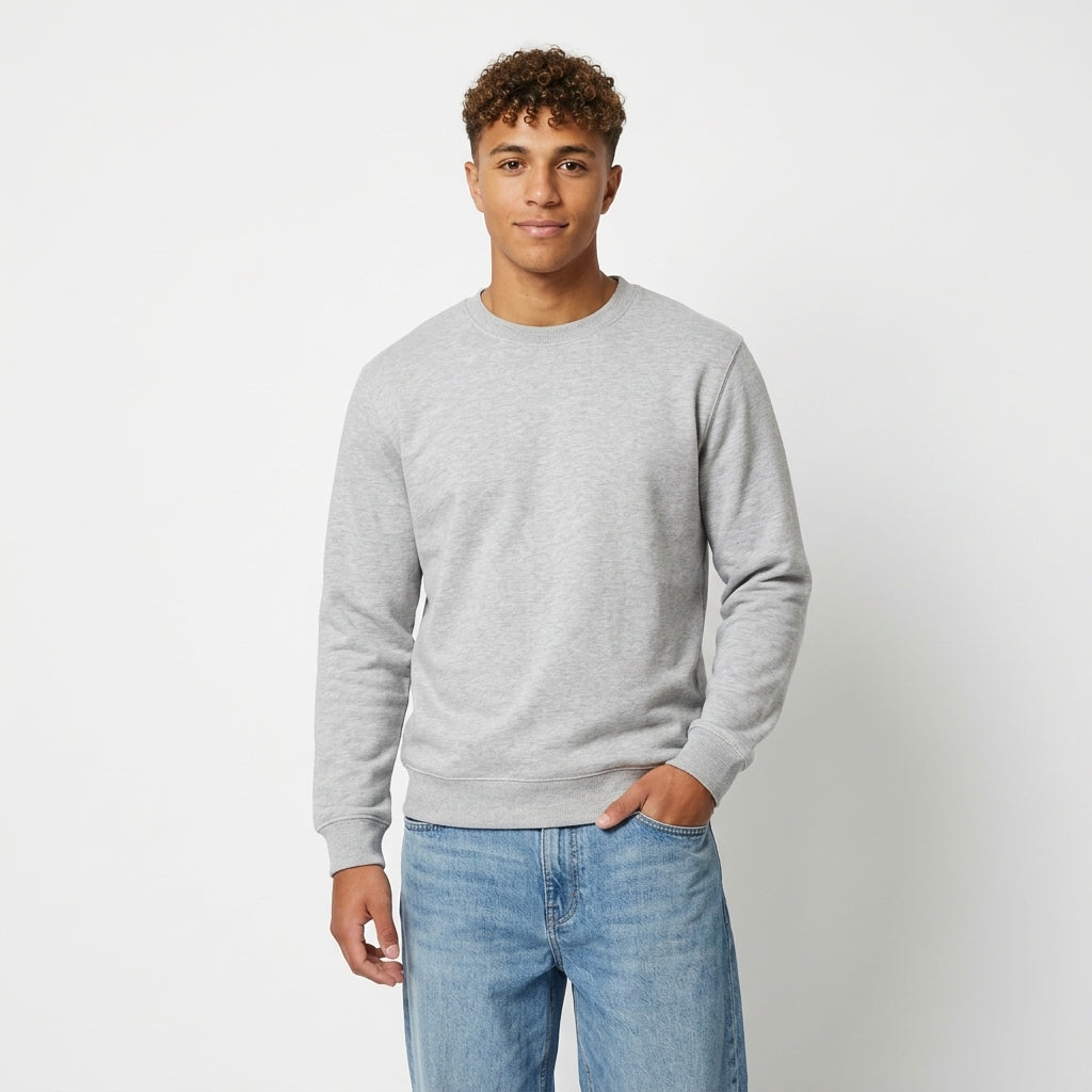 Sudadera básica de cuello redondo