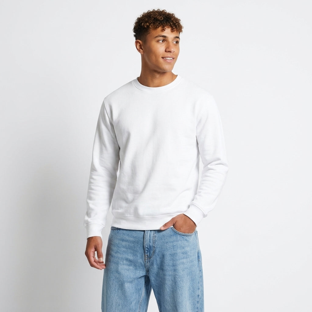 Sudadera básica de cuello redondo