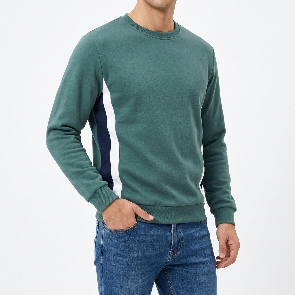 Sudadera Hombre Patchwork Cuello Redondo