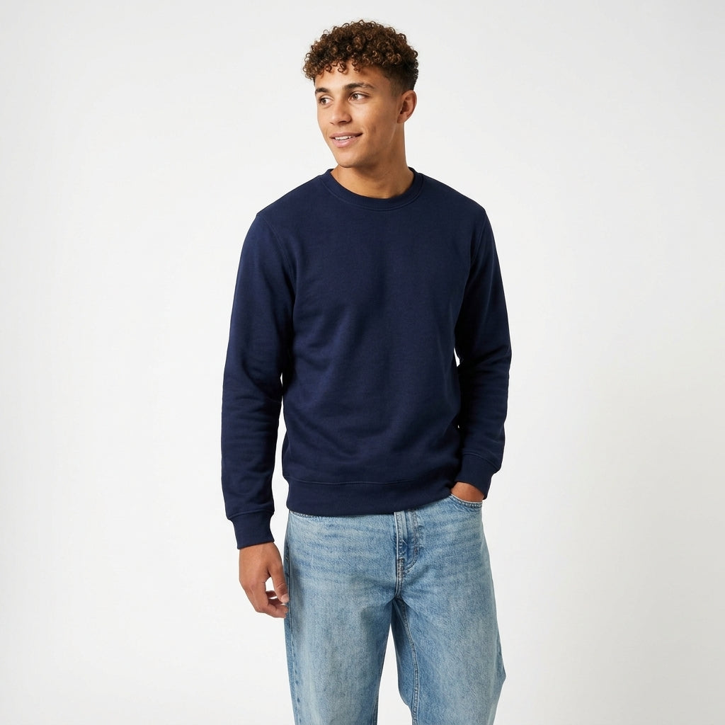 Sudadera básica de cuello redondo