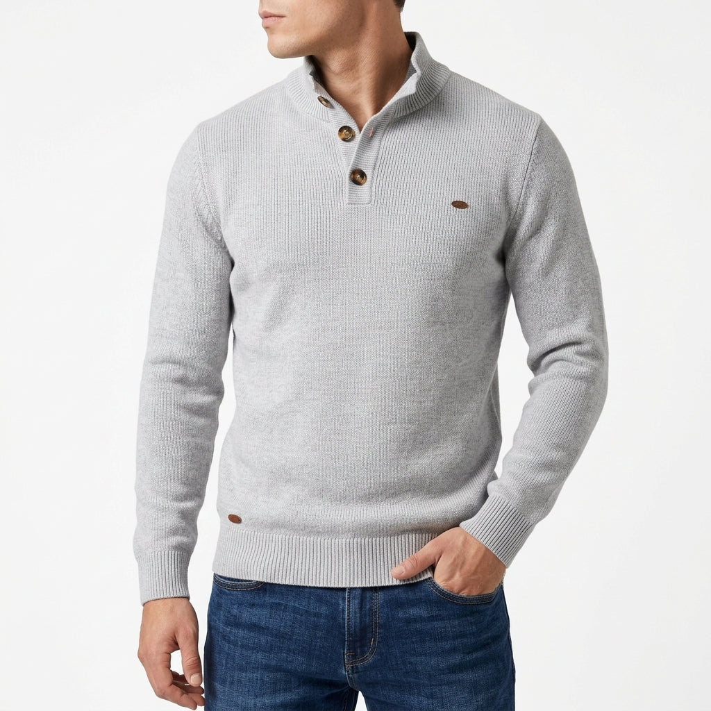 Jersey Hombre Cuello Alto Botones