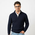 Men's half-zip knit sweater
