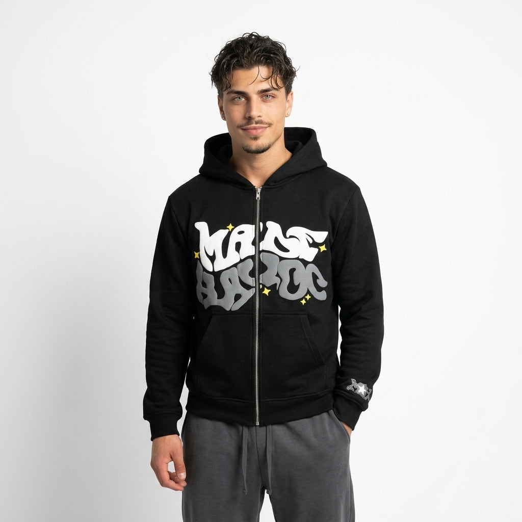 Sudadera con capucha y cremallera Y2K
