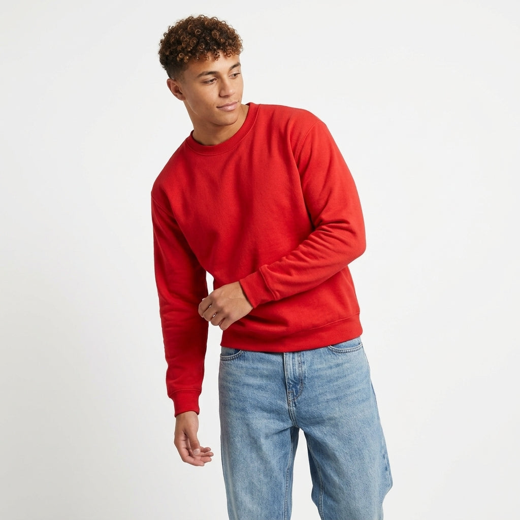 Sudadera básica de cuello redondo