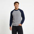 Retro-style crew-neck knit sweater