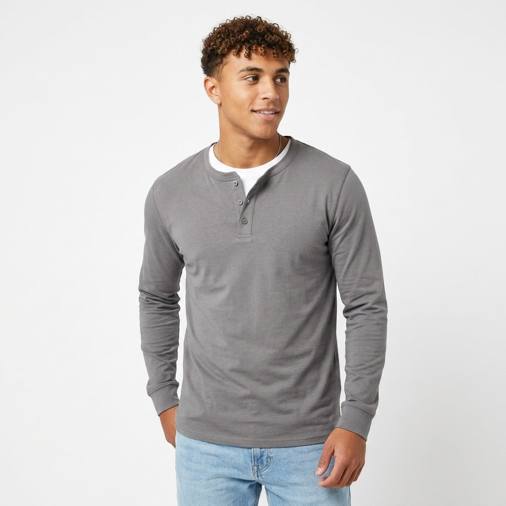 Camiseta Manga Larga Cuello Henley