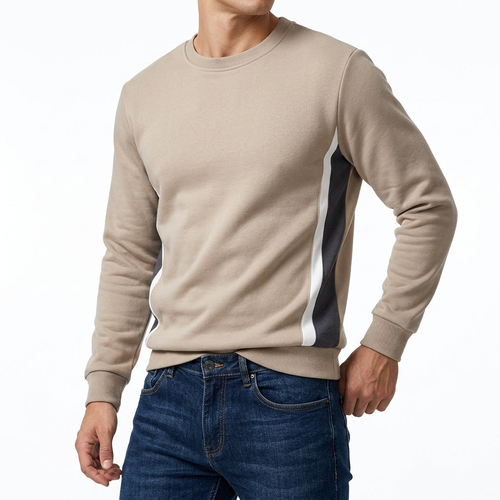 Sudadera Hombre Patchwork Cuello Redondo