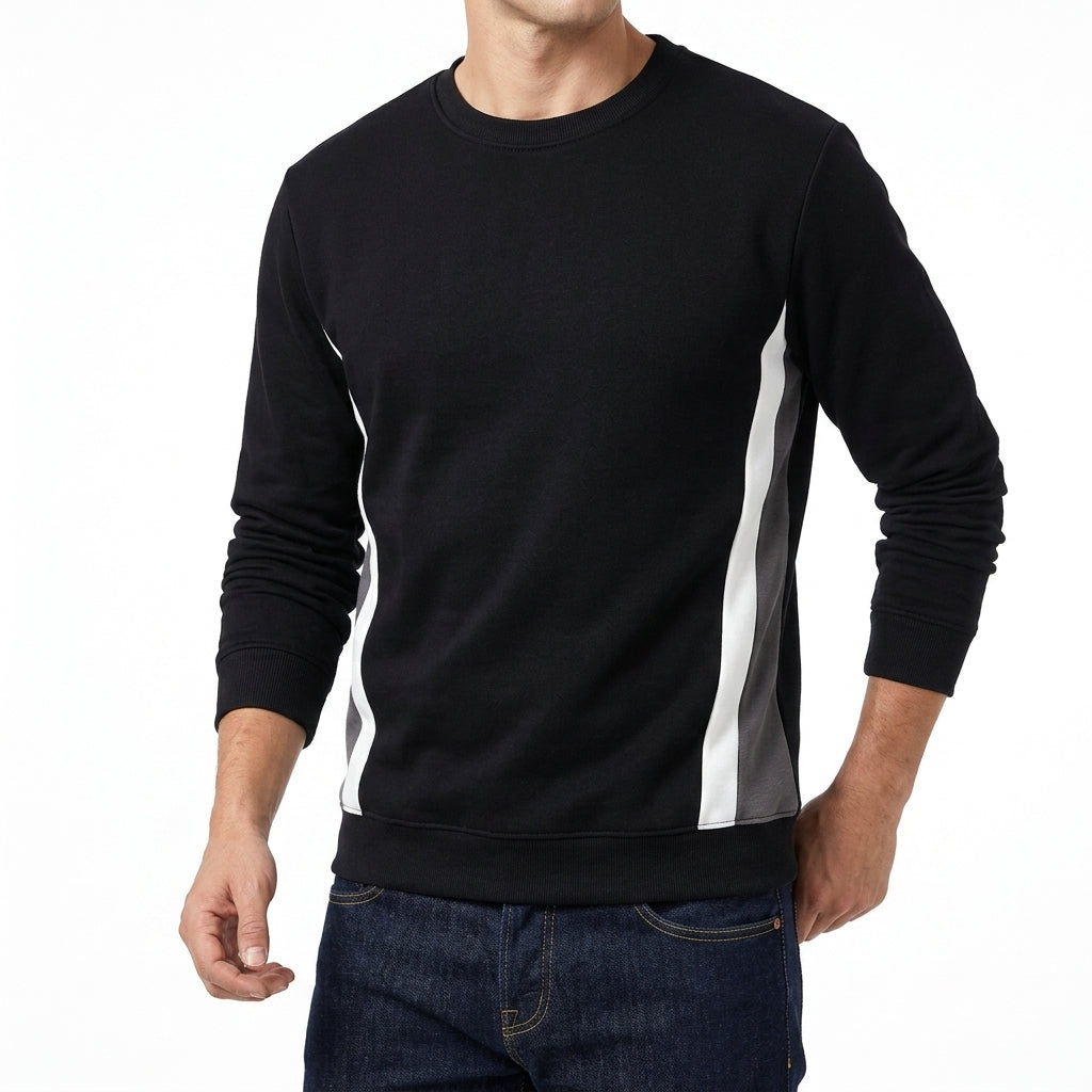 Sudadera Hombre Patchwork Cuello Redondo