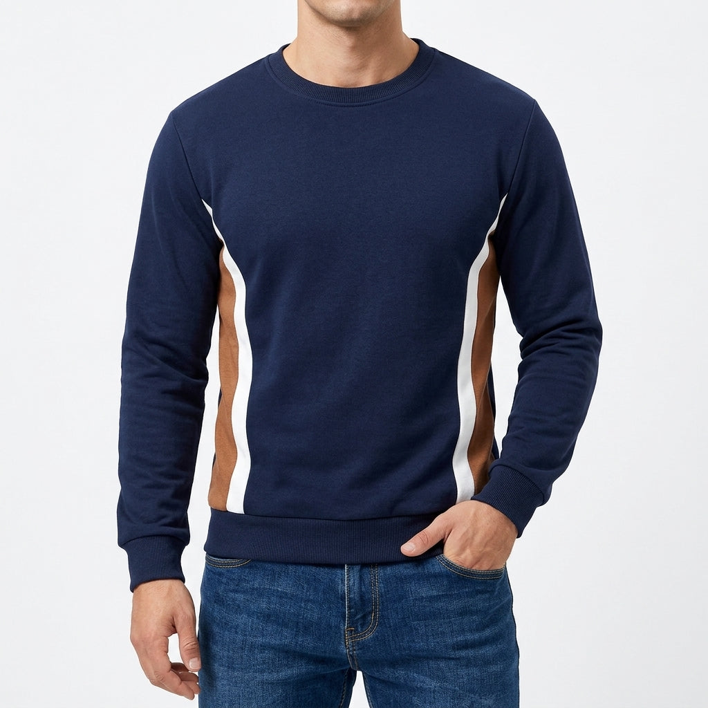 Sudadera Hombre Patchwork Cuello Redondo