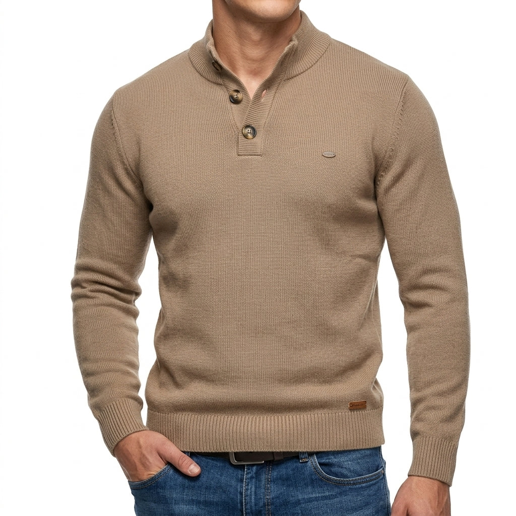 Jersey Hombre Cuello Alto Botones