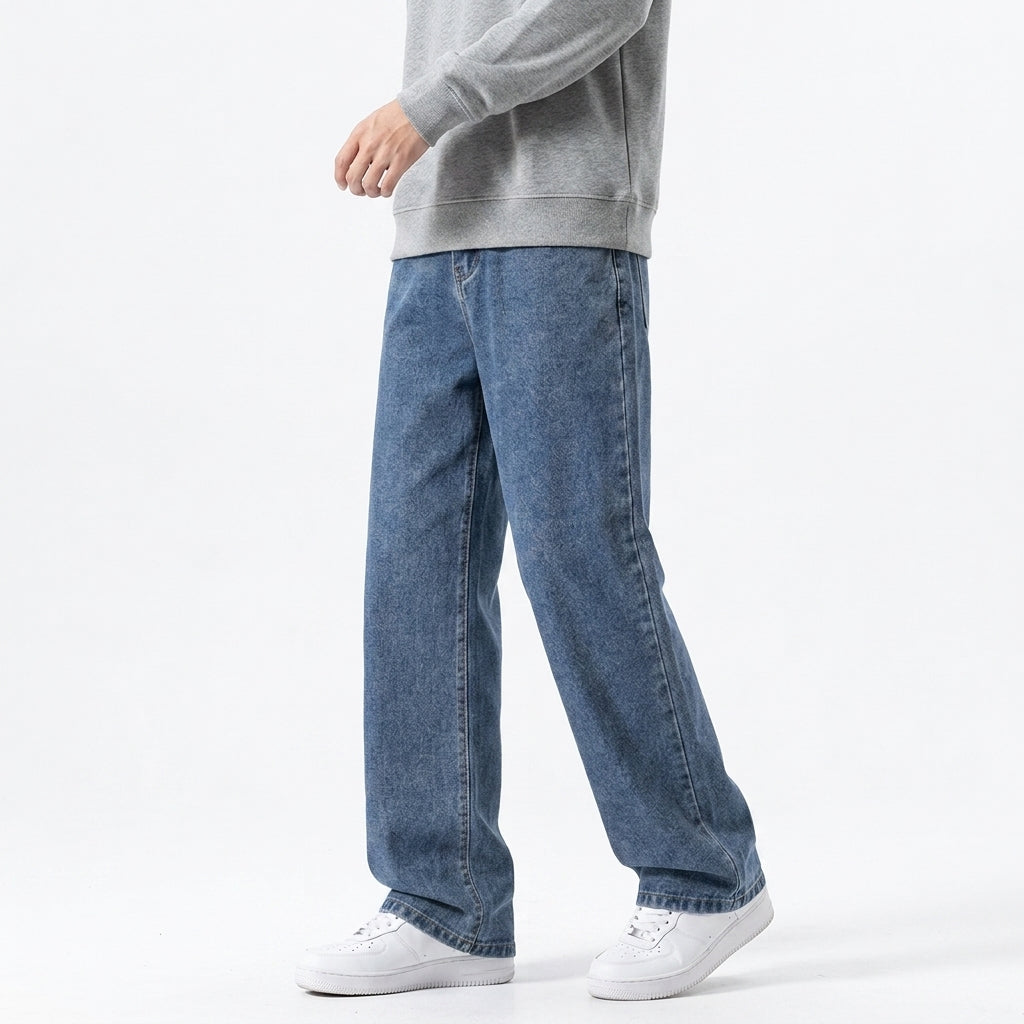 Jeans Hombre Rectos Pierna Ancha