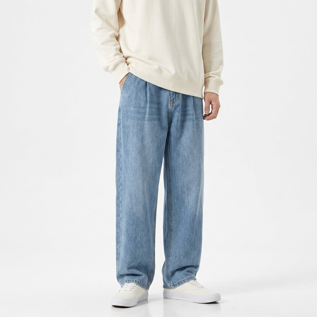 Jeans Hombre Rectos Pierna Ancha