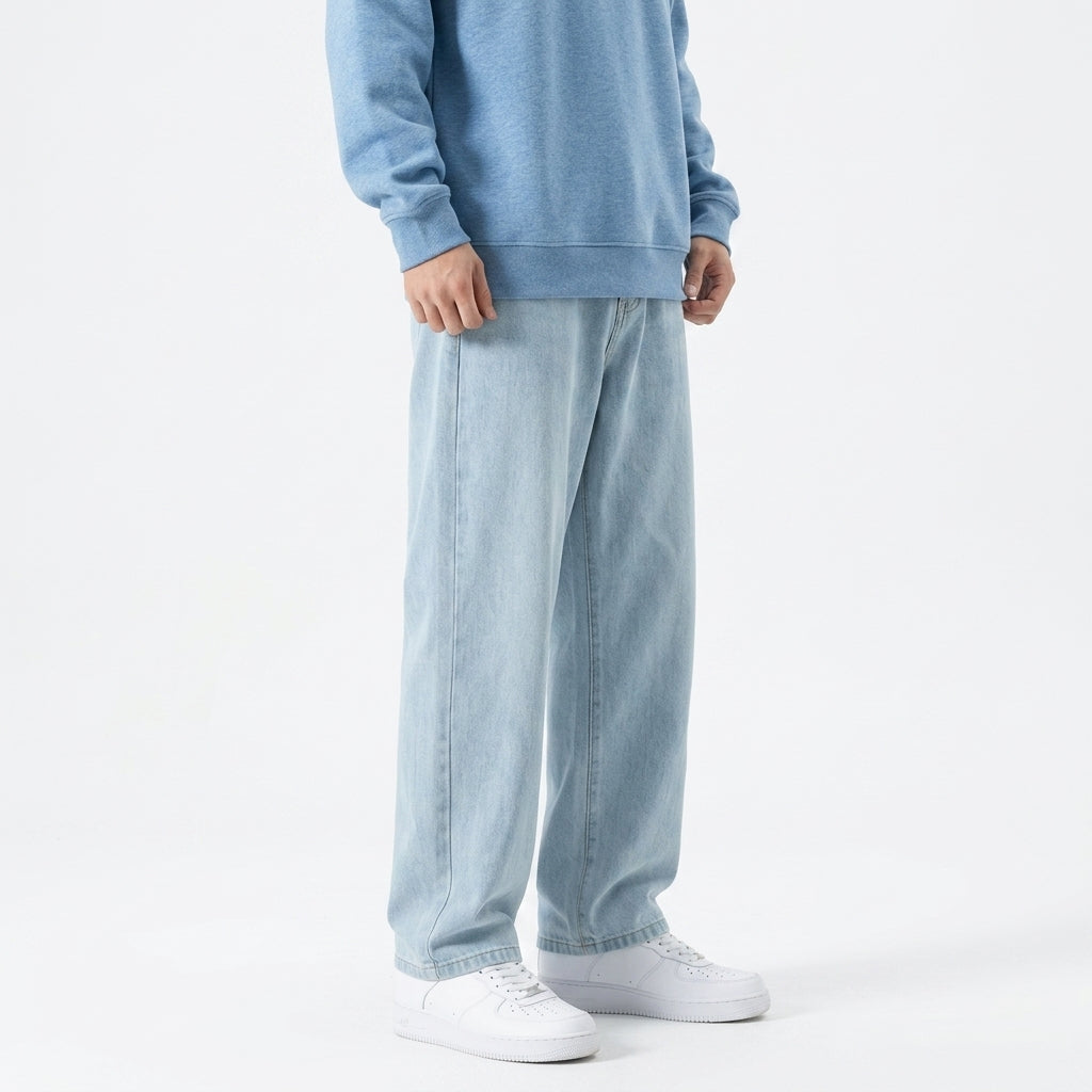 Jeans Hombre Rectos Pierna Ancha