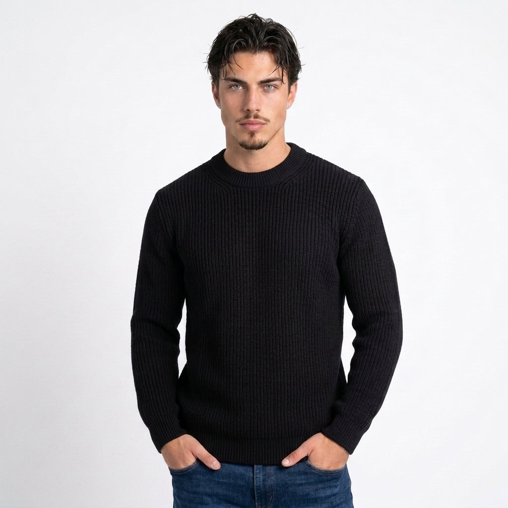 Jersey de Punto 100% Algodón Hombre Cuello Redondo Casual
