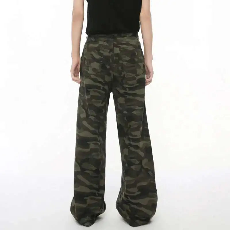 Pantalón Vaquero Hombre – Mezcla Algodón, Pierna Ancha Cómoda