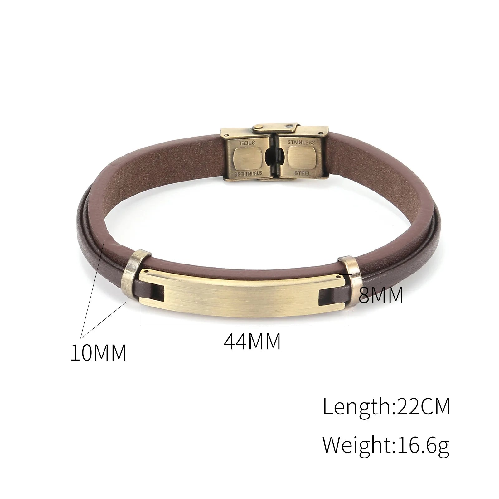 Pulsera Aran Geométrica Cuero y Acero