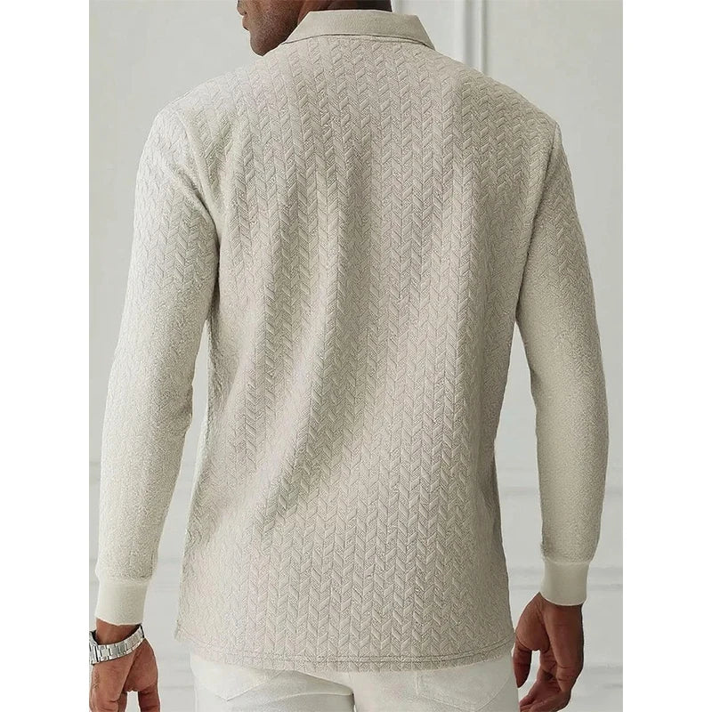 Polo de Manga larga - Estructure con texturizado elegante.