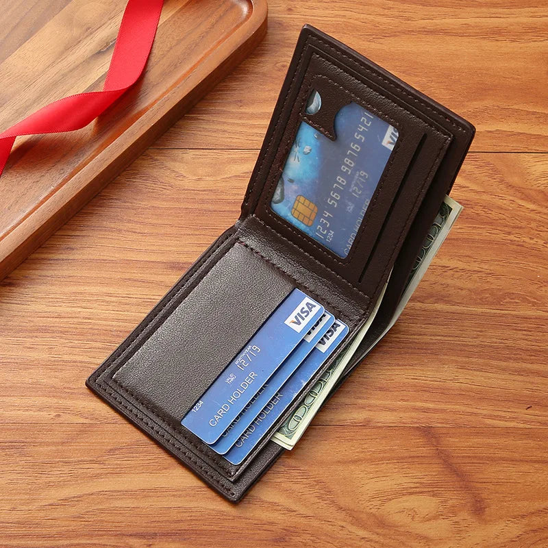 Cartera Cuero Plegable Tarjetero Múltiple Hombre