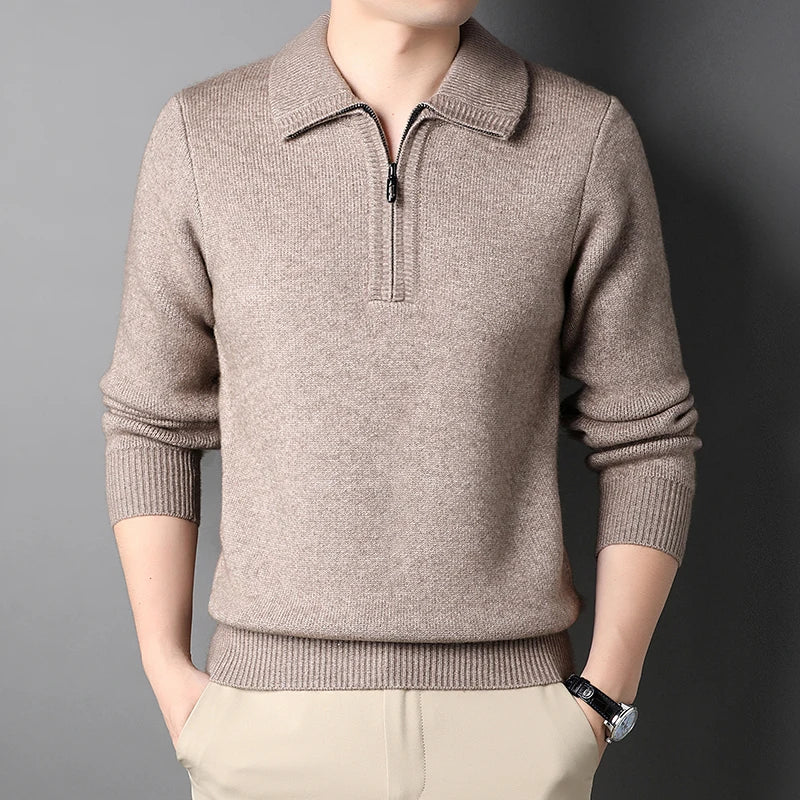 Jersey "Cashmere Alp" – Cuello Alto Cremallera, Lana de Alpaca