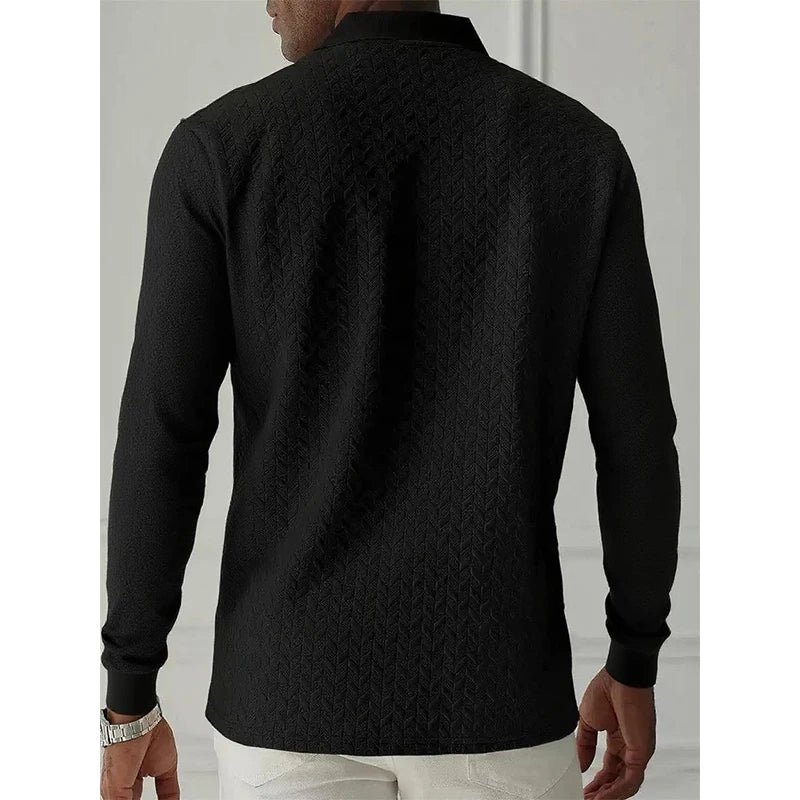 Polo de Manga larga - Estructure con texturizado elegante.