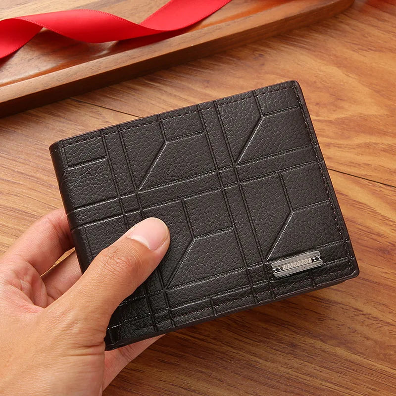 Cartera Cuero Plegable Tarjetero Múltiple Hombre