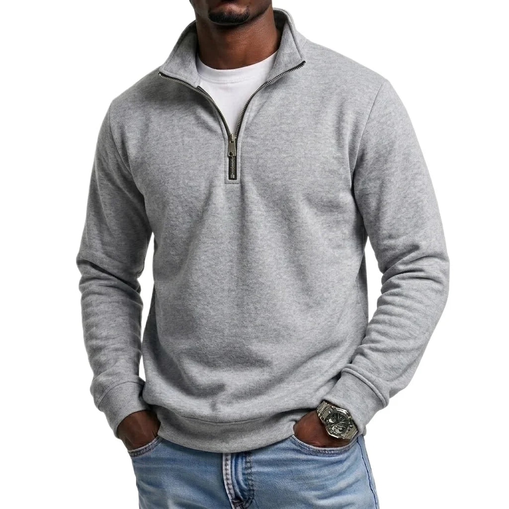 Sudadera "Half Zip" – Media Cremallera, Cuello Alto Casual