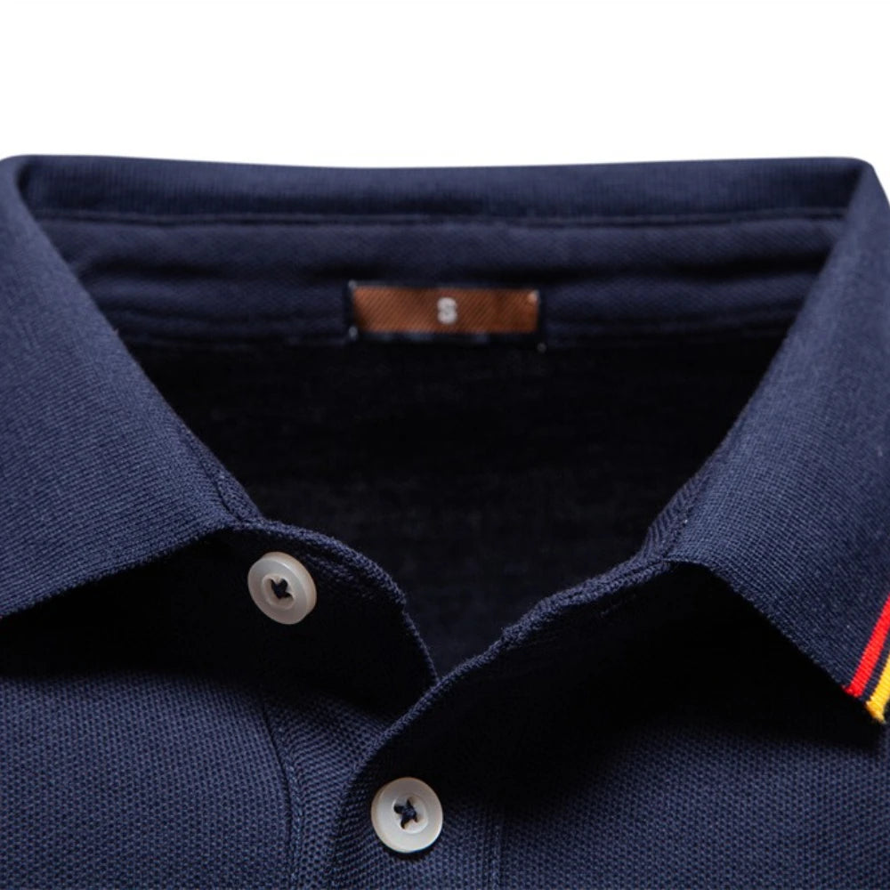 Polo "Henley Prestige" – Cuello Henley Manga Larga, Algodón Premium