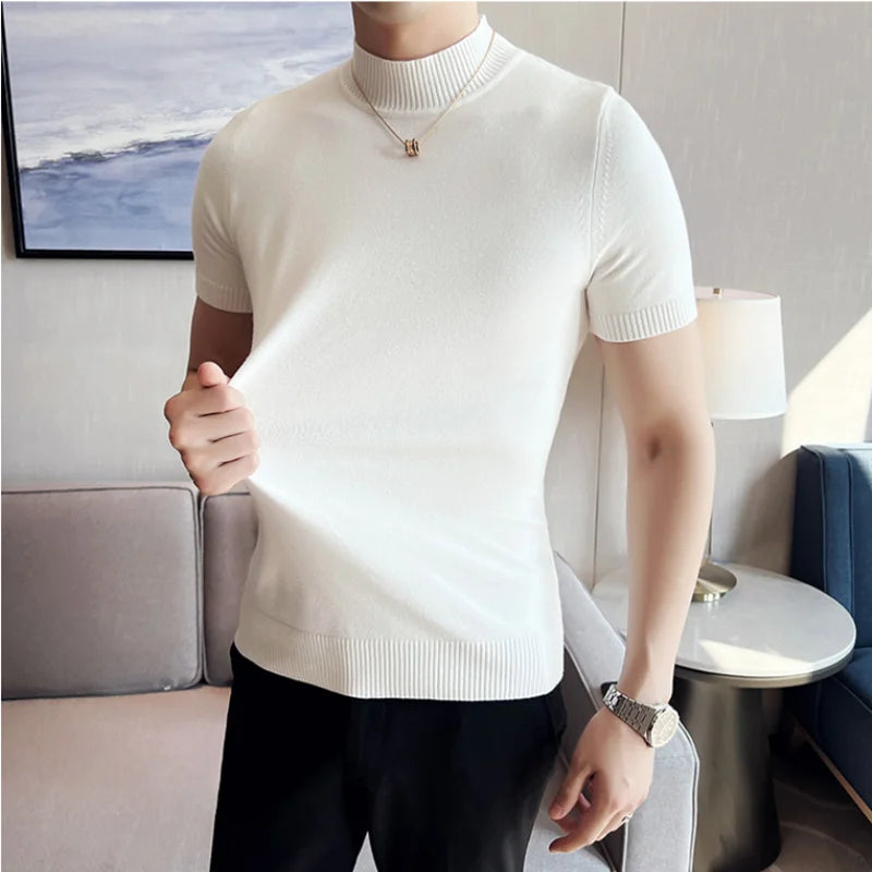 Suéter de Cuello Alto Hombre – Punto Ajustado, 5 Colores