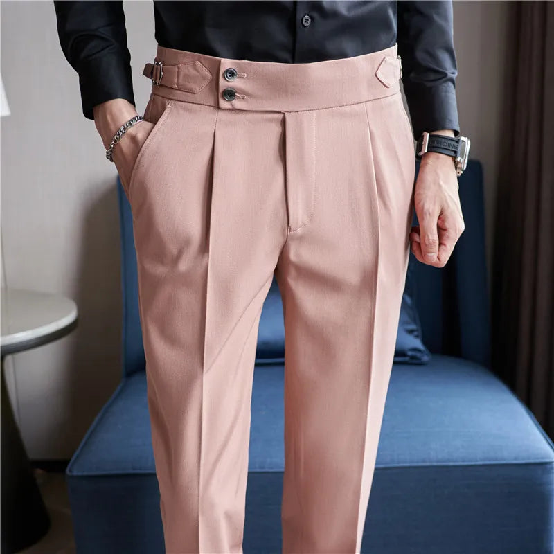 Pantalón Mónaco de Vestir - Slim Fit Cintura Alta Hombre