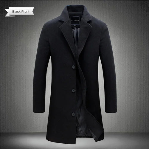 Abrigo "Bespoke" – Lana Mezcla Largo, Corte Business Casual