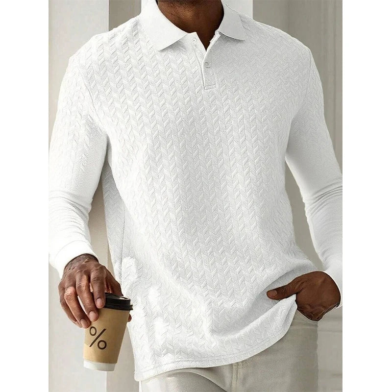 Polo de Manga larga - Estructure con texturizado elegante.
