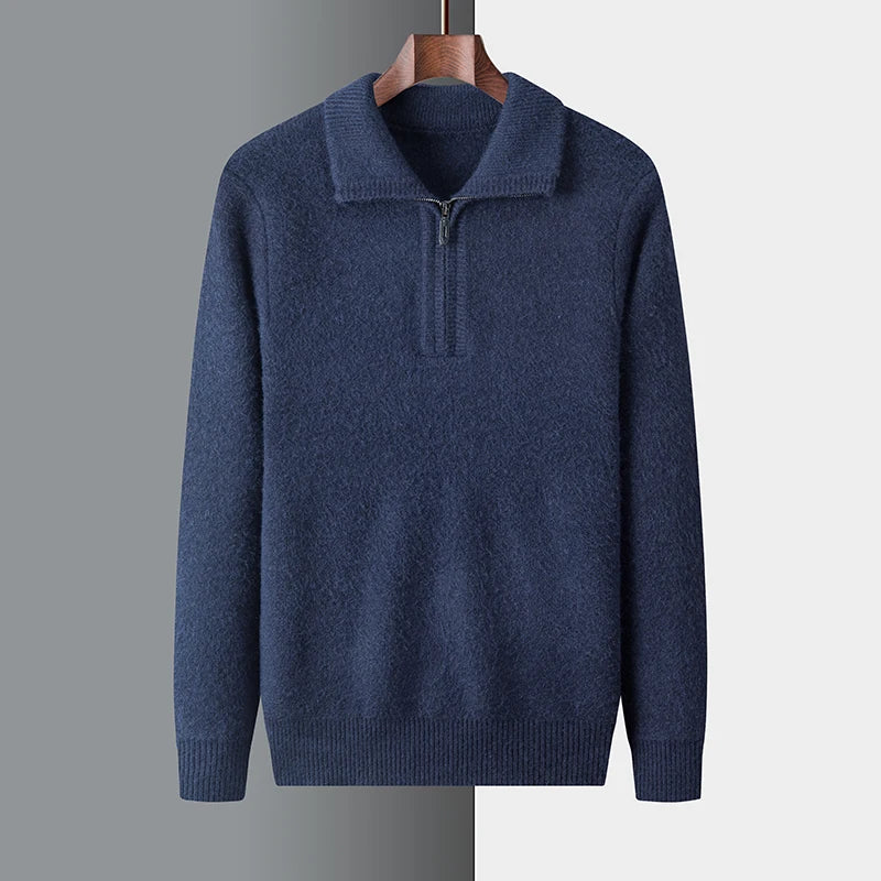 Jersey "Cashmere Alp" – Cuello Alto Cremallera, Lana de Alpaca