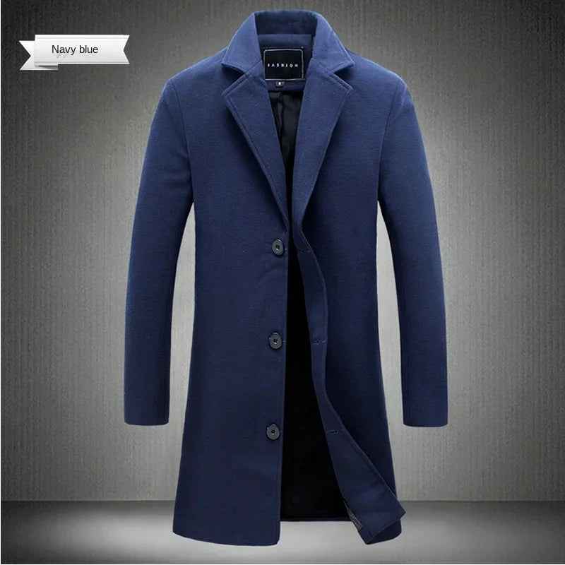 Abrigo "Bespoke" – Lana Mezcla Largo, Corte Business Casual