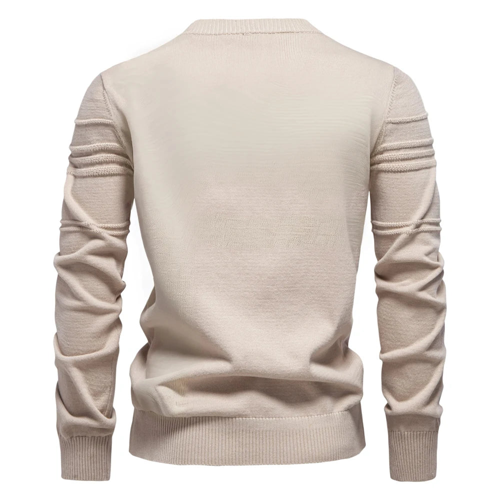 Jersey "Nordic" – Punto Algodón a Rayas, Cuello Redondo