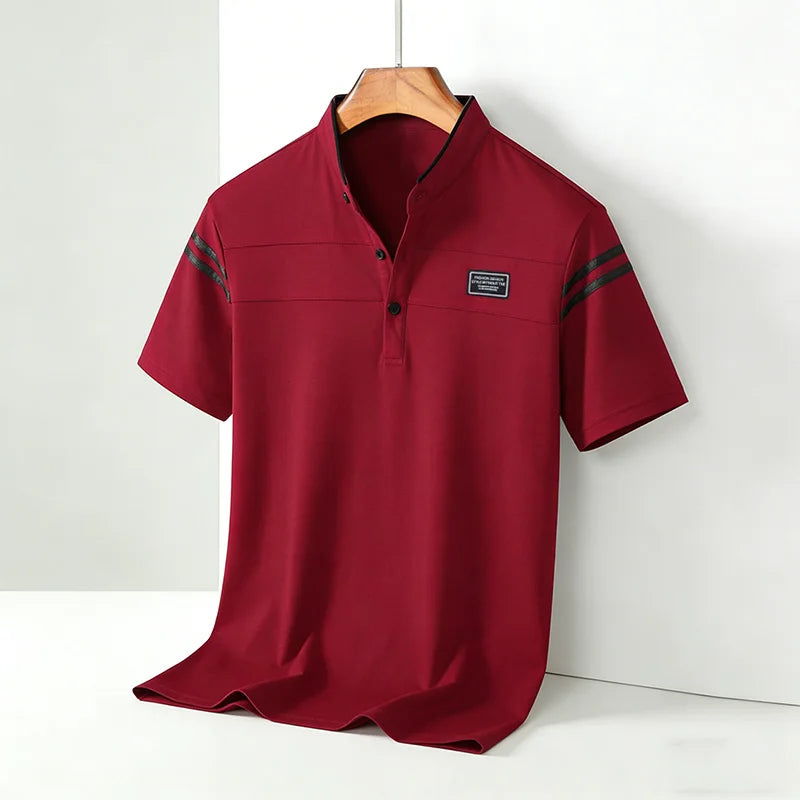 Polo Hombre Algodón Transpirable – Manga Corta, Cuello Mao