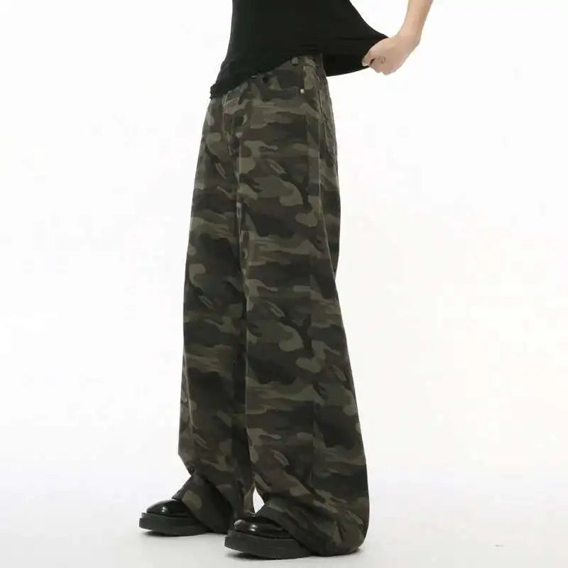 Pantalón Vaquero Hombre – Mezcla Algodón, Pierna Ancha Cómoda