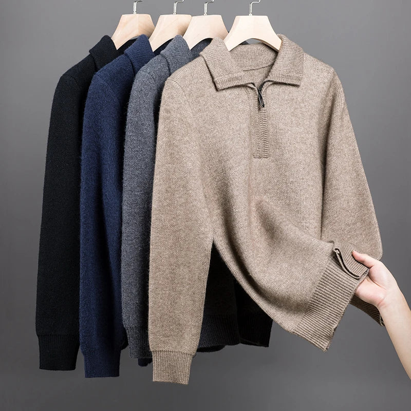 Jersey "Cashmere Alp" – Cuello Alto Cremallera, Lana de Alpaca