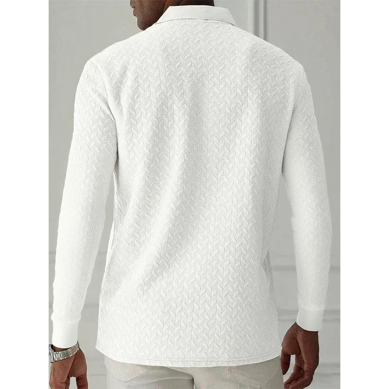 Polo de Manga larga - Estructure con texturizado elegante.