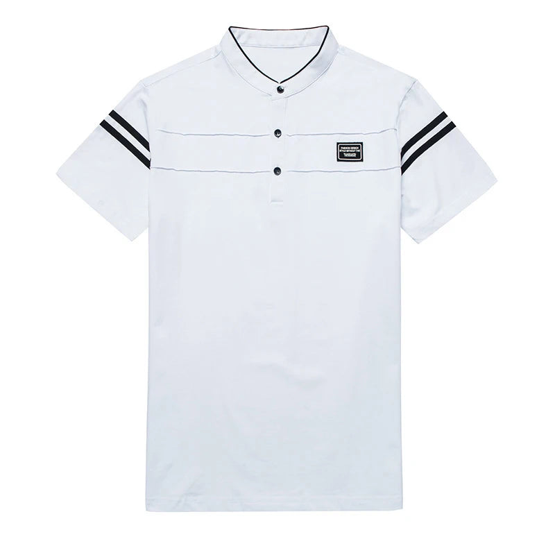 Polo Hombre Algodón Transpirable – Manga Corta, Cuello Mao