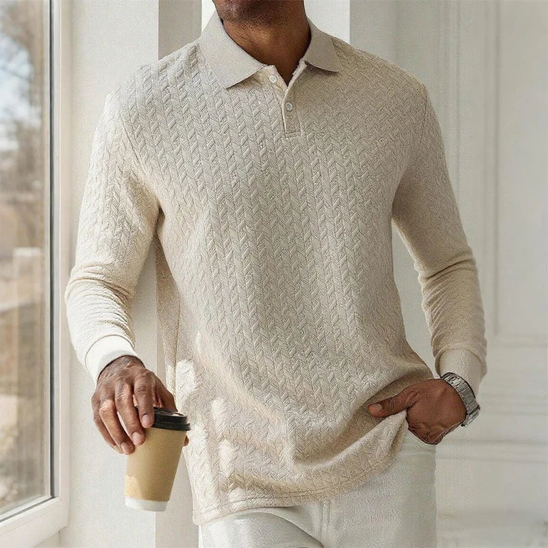Polo de Manga larga - Estructure con texturizado elegante.