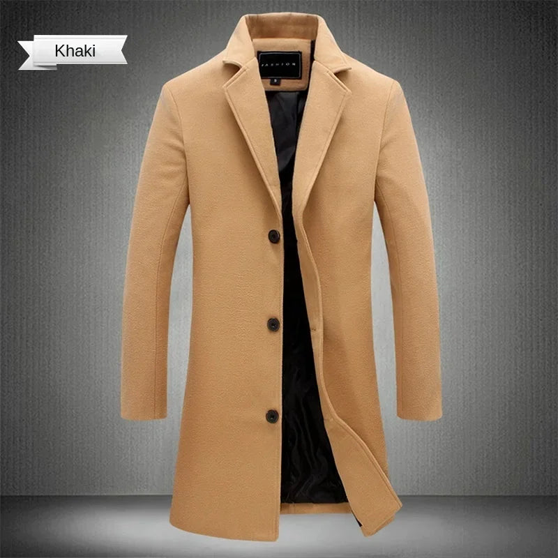 Abrigo "Bespoke" – Lana Mezcla Largo, Corte Business Casual