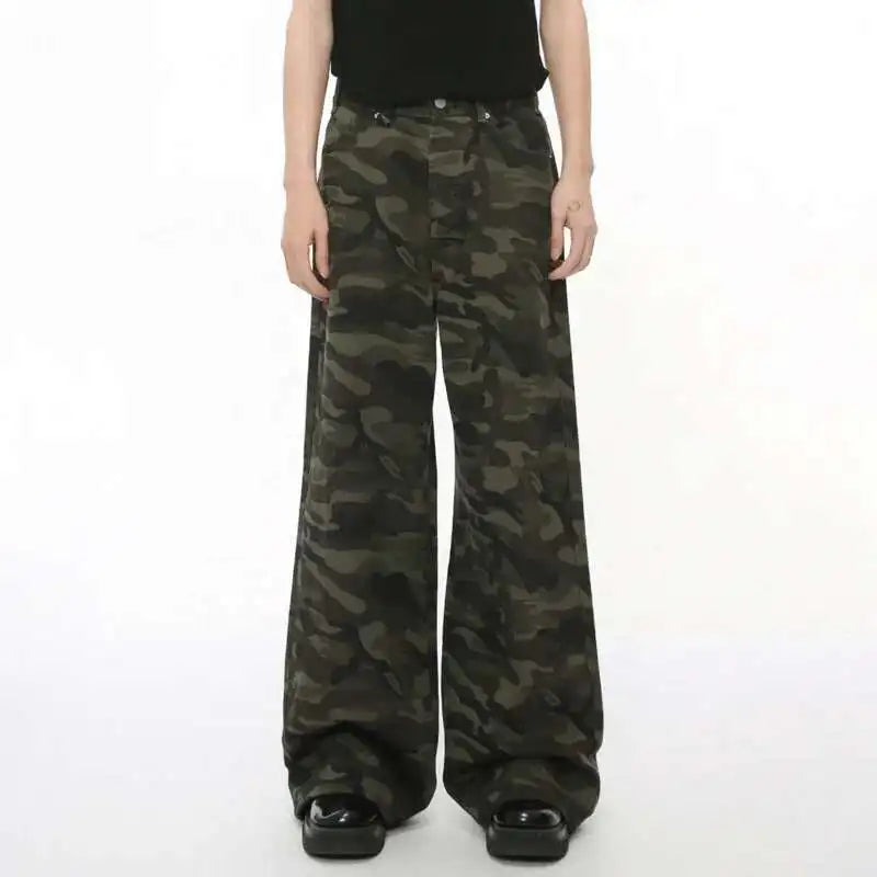 Pantalón Vaquero Hombre – Mezcla Algodón, Pierna Ancha Cómoda