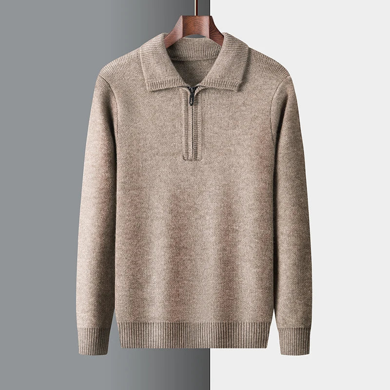 Jersey "Cashmere Alp" – Cuello Alto Cremallera, Lana de Alpaca