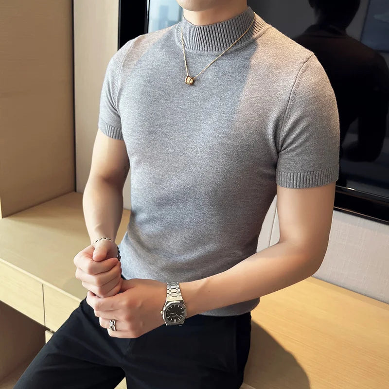 Suéter de Cuello Alto Hombre – Punto Ajustado, 5 Colores
