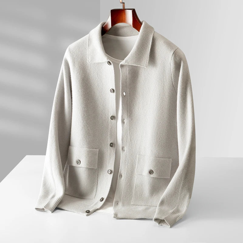 Cárdigan "Merino Prestige" – Lana 100%, Botonadura Grueso