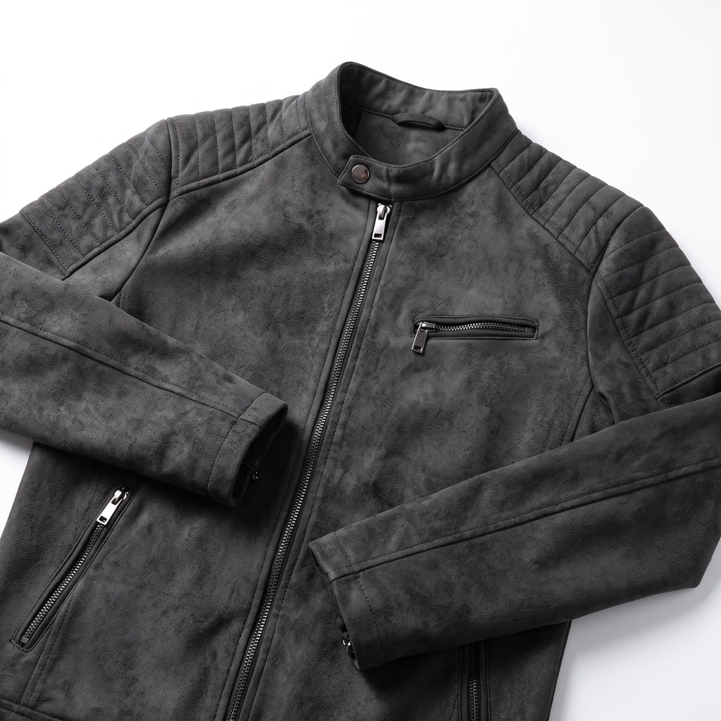 Chaqueta Retro Cuero Sintético Hombre