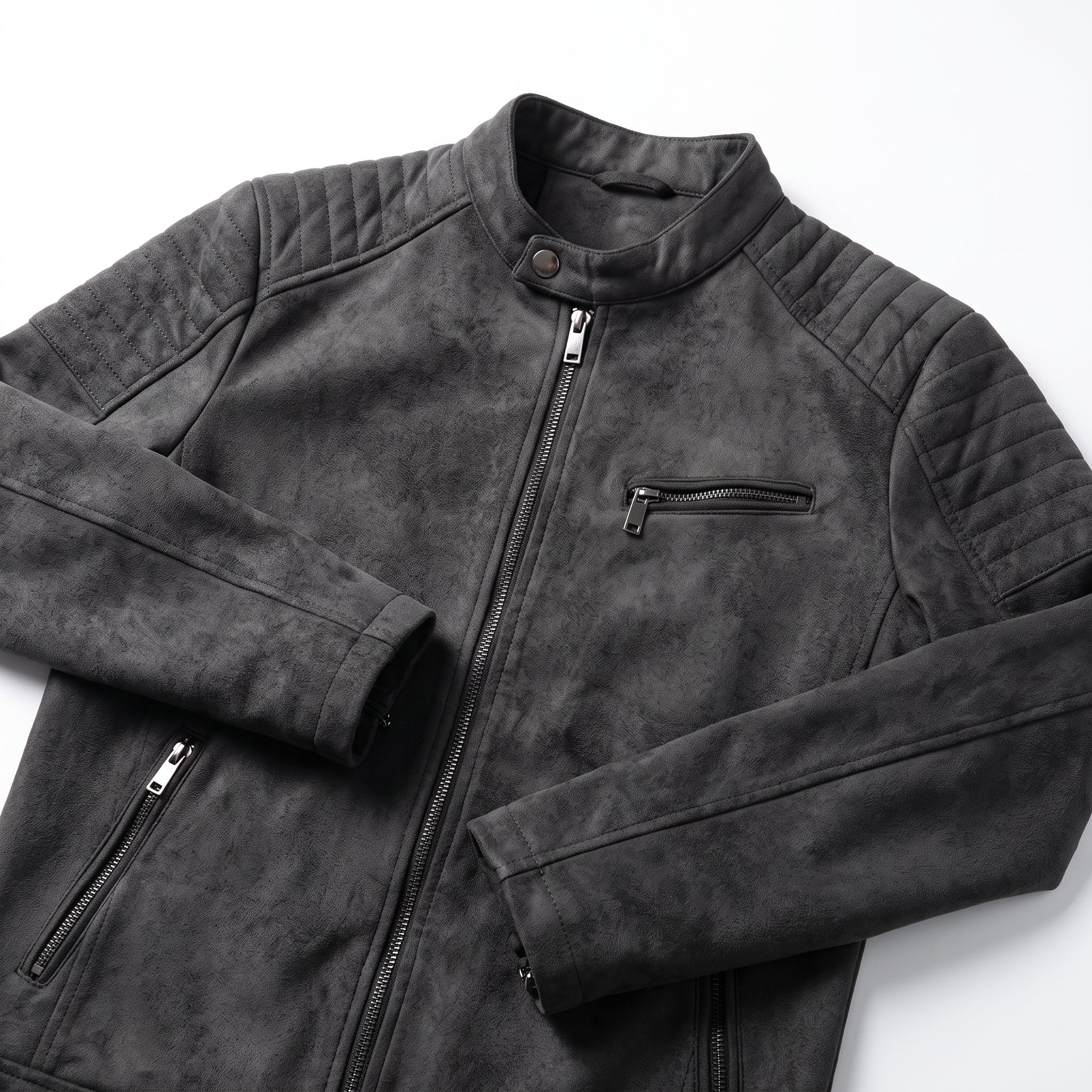 Chaqueta Retro Cuero Sintético Hombre